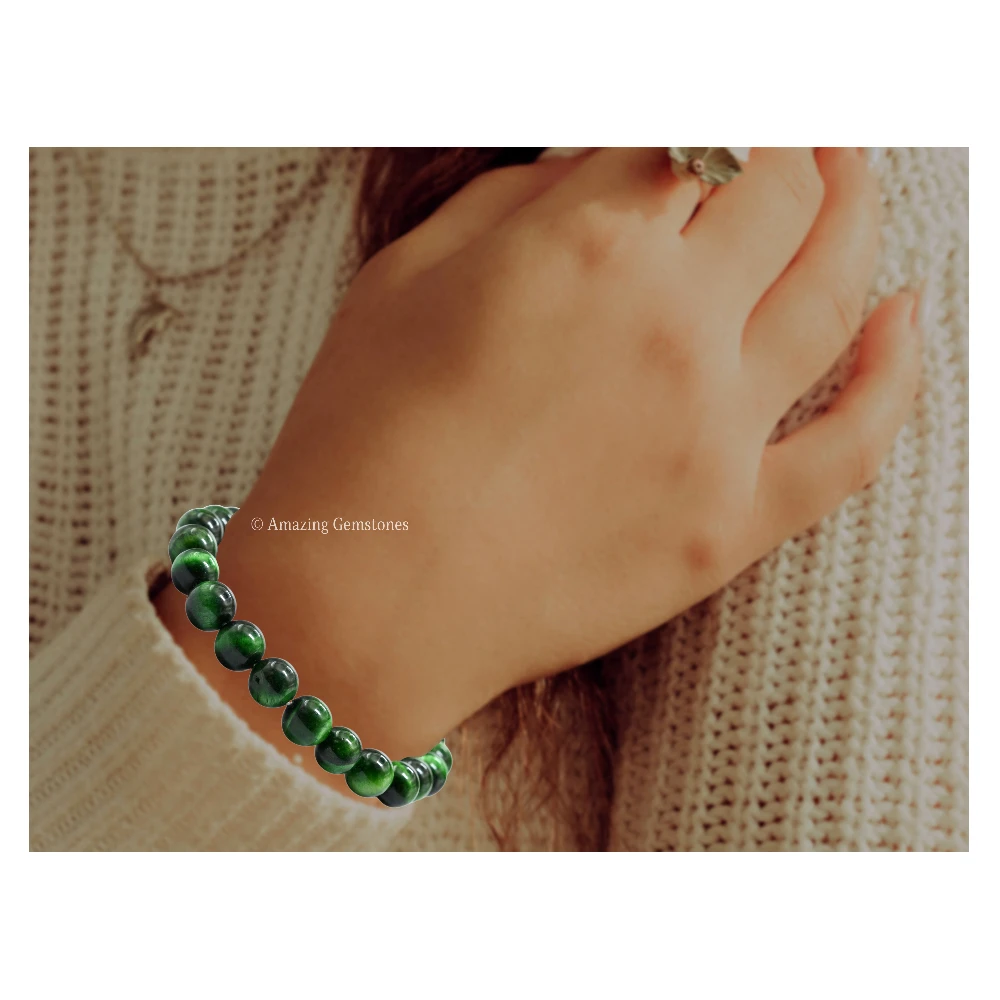 Green Tiger Eye Bracelet (Strechable)