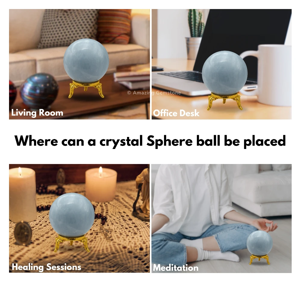 Blue Calcite Celestite Sphere (2 Inch)