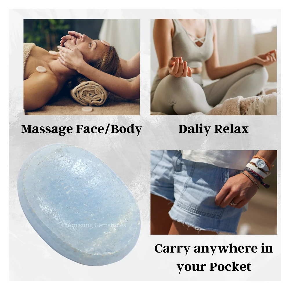 Blue Calcite Worry Stone