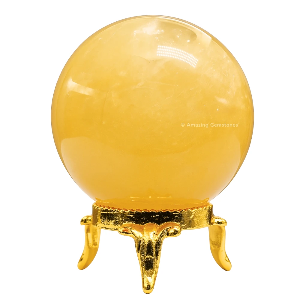 Yellow Calcite Sphere (1.5 Inch)