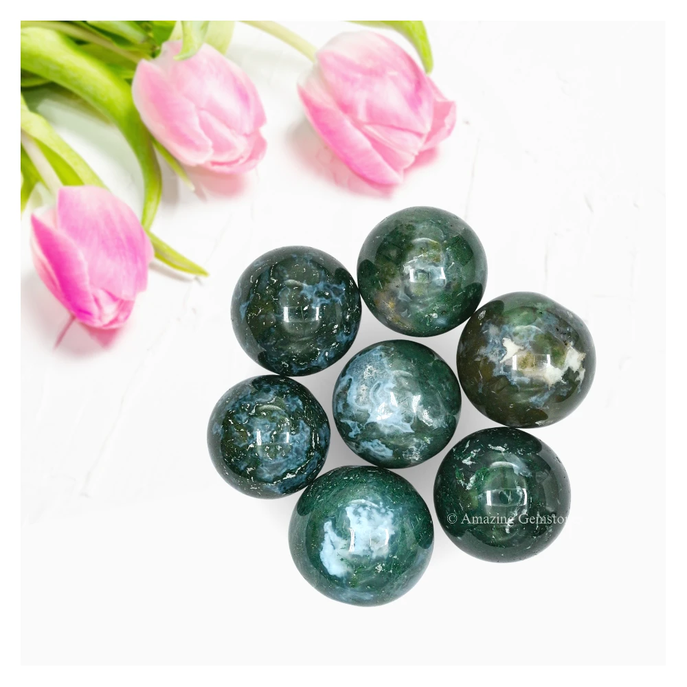 Moss Agate Sphere (1 Inch)