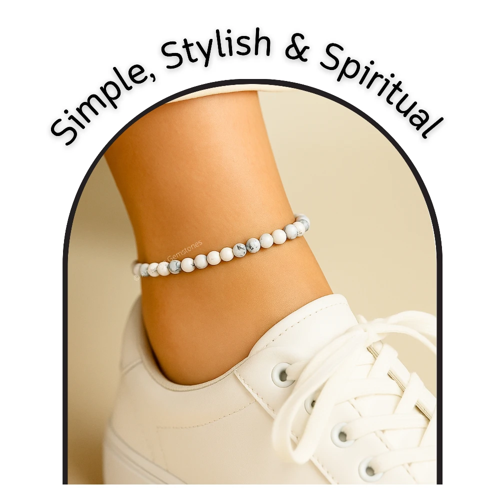 Howlite Anklet (Without Knot)
