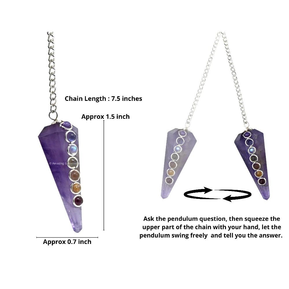 Amethyst Chakra Crystal Pendulum