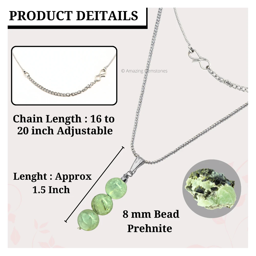 Prehnite Bead Pendant (Silver)