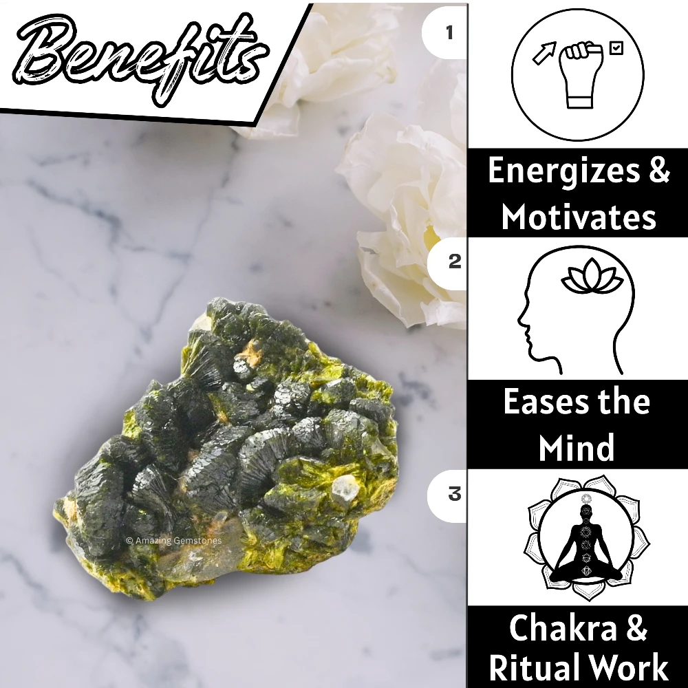 Epidote Crystal Mineral Specimen (Medium)
