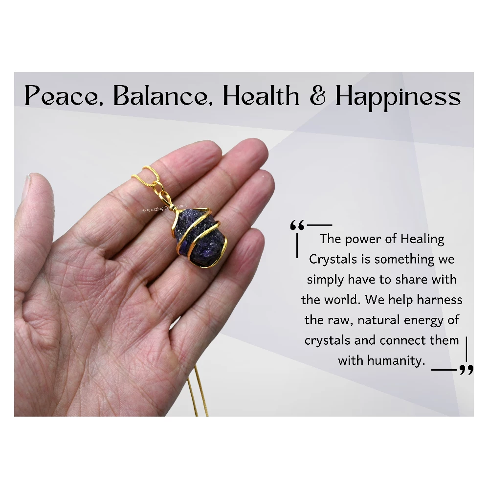 Amethyst Necklace - Raw Crystal (Gold)