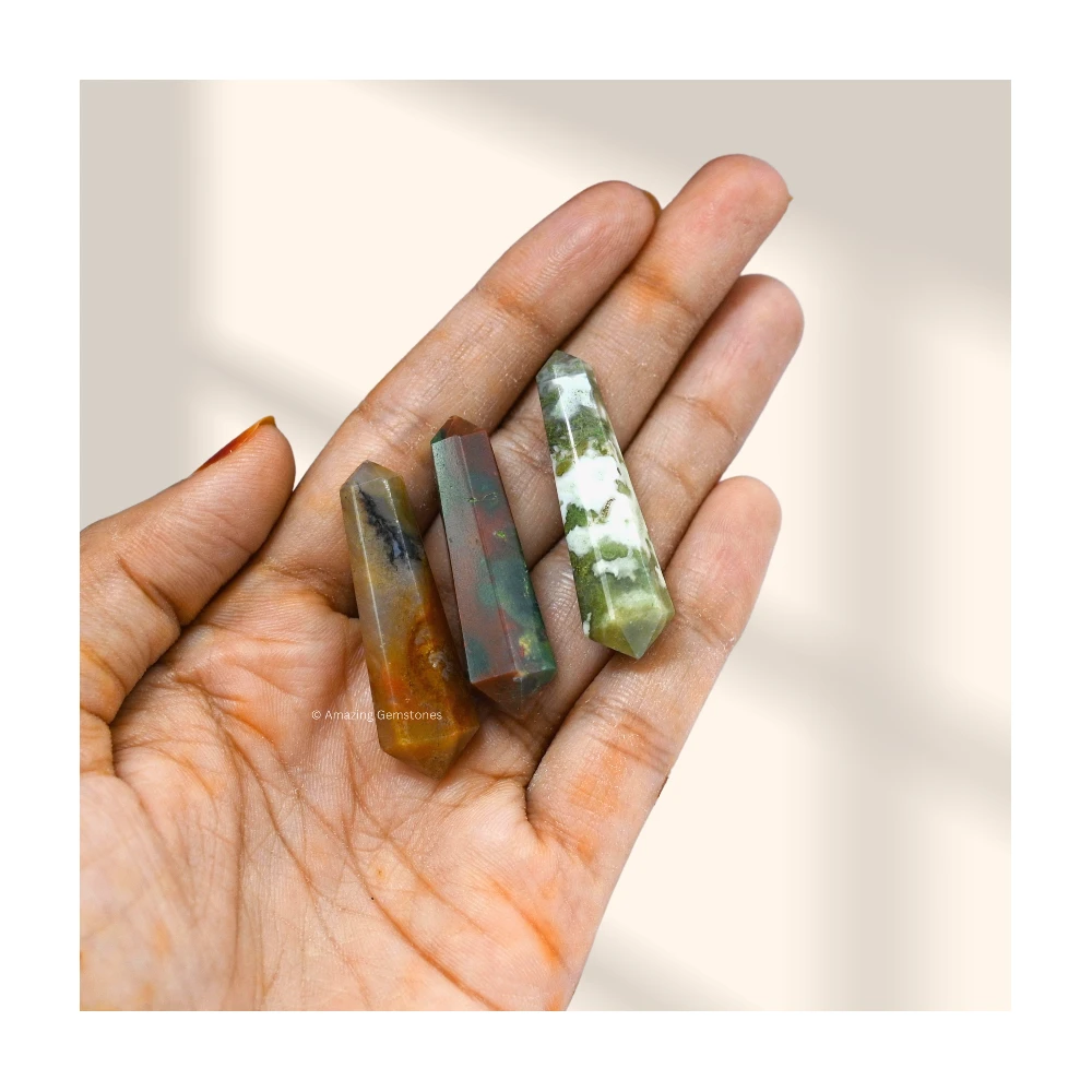Fancy Jasper Pencil Points (Double Terminated) (Set of 50)
