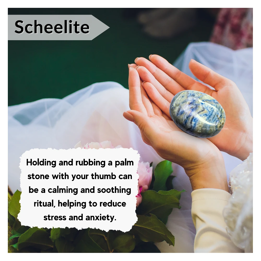 Scheelite Palm Stone