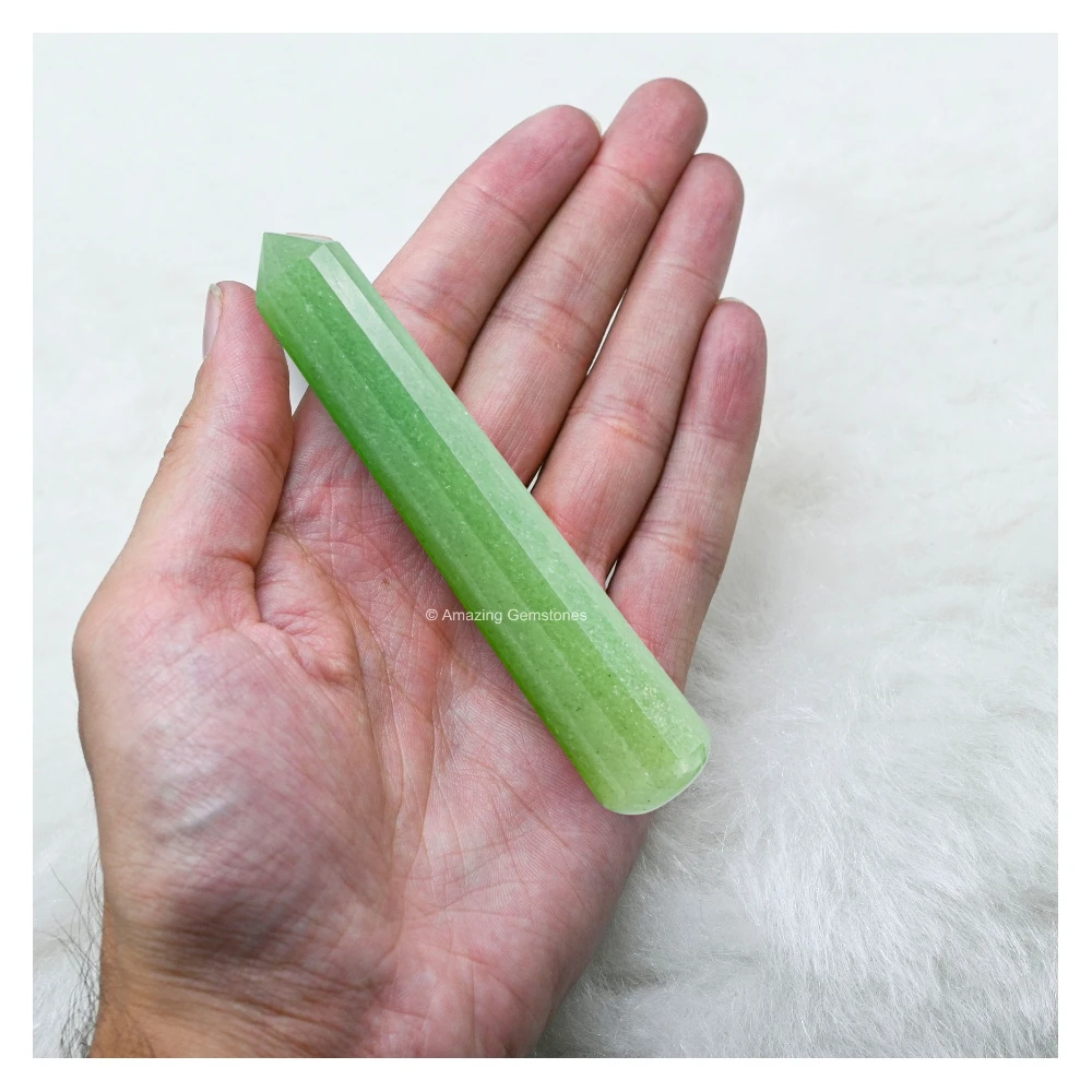 Light Green Aventurine Wand (Faceted)
