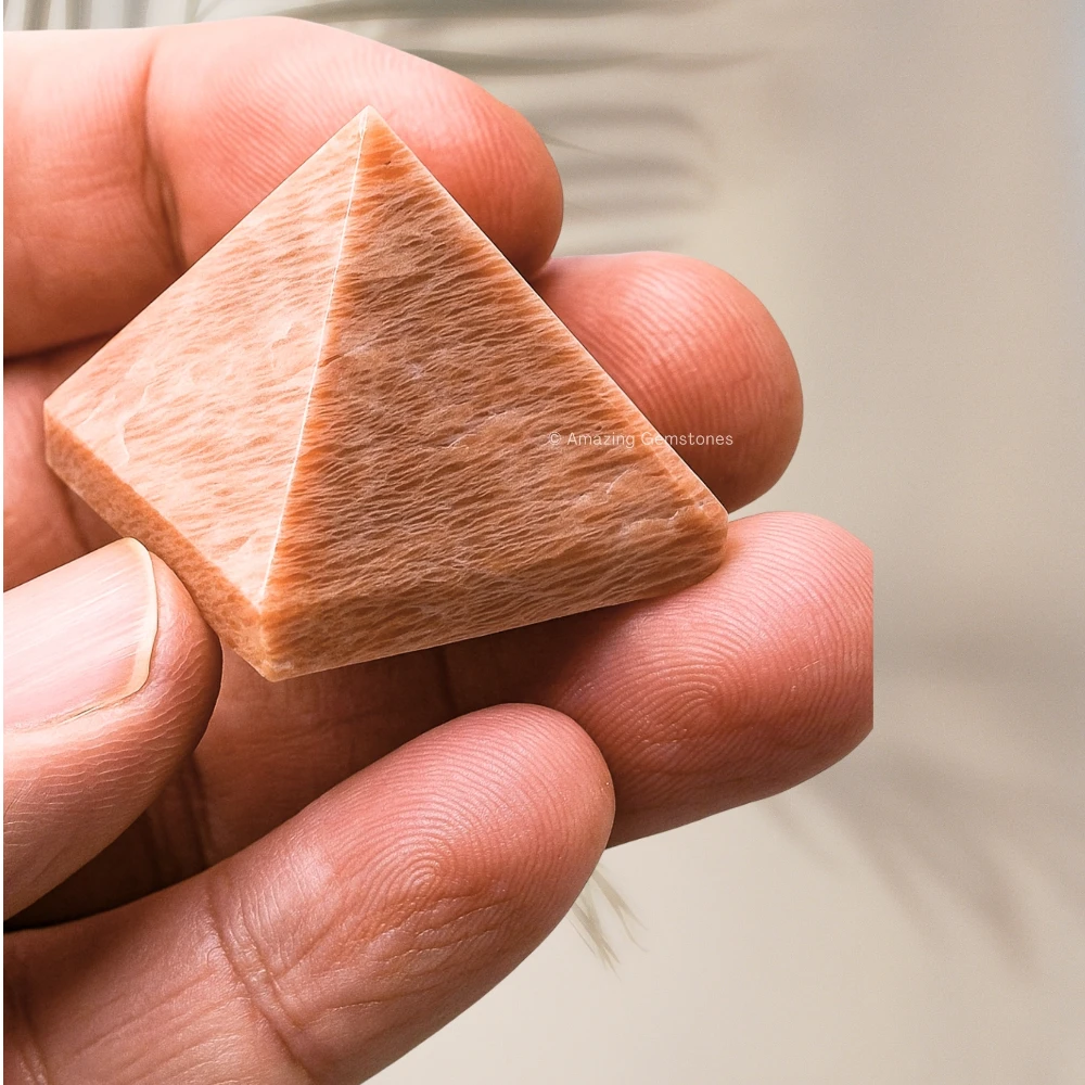 Peach Moonstone Pyramid (1 Inch)