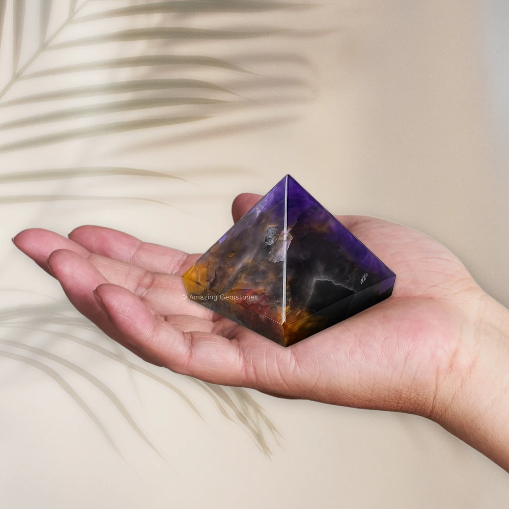 Amethyst Chevron Pyramid (2 Inch)