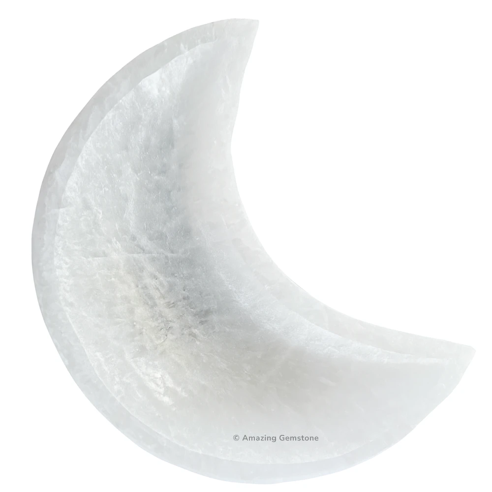 Selenite Charging Bowl for Crystals - Moon