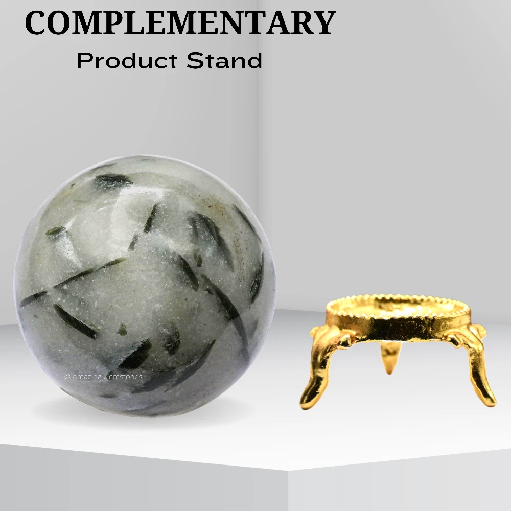 Green Tourmaline In Quartz Sphere (1.5 Inch)