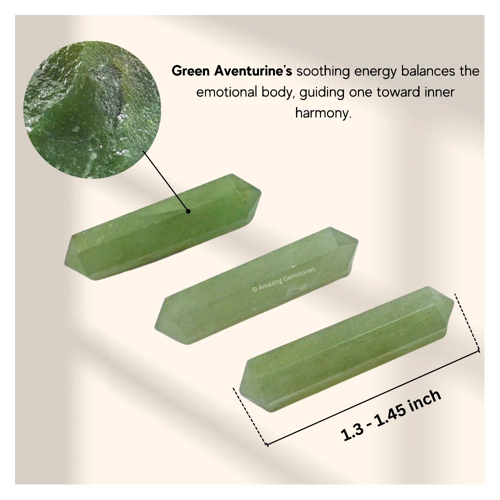 Green Aventurine Pencil Points (Double Terminated) (Set of 50)