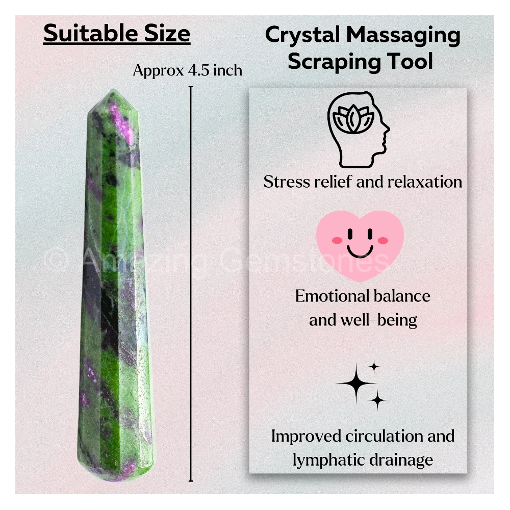Ruby Zoisite Wand (Faceted)