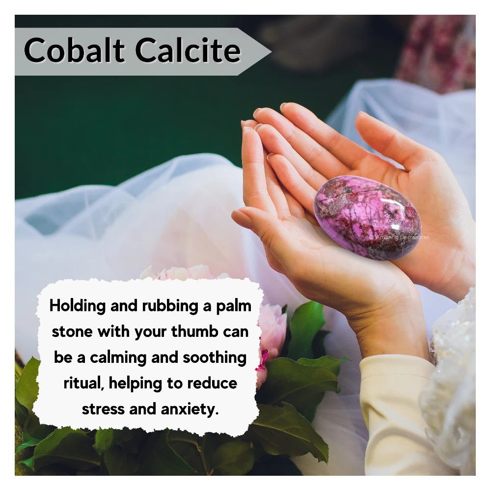 Cobalt Calcite Palm Stone