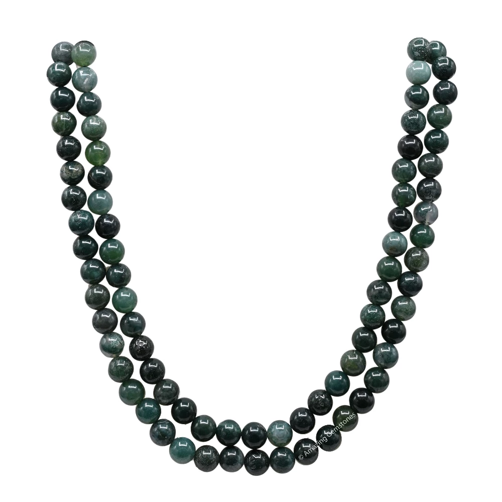 Moss Agate Mala (Without Knot)