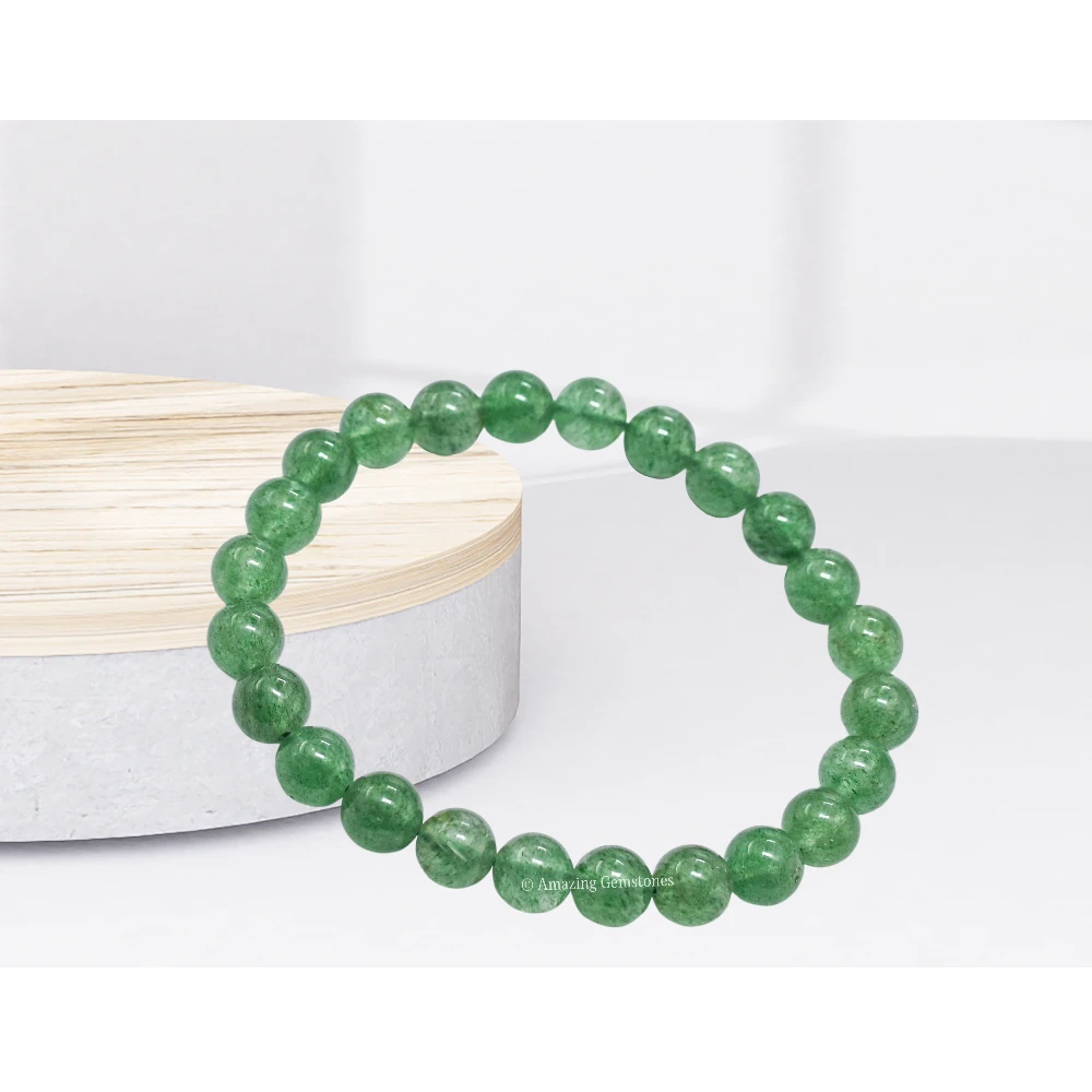 Green Strawberry Quartz Bracelet (Strechable)
