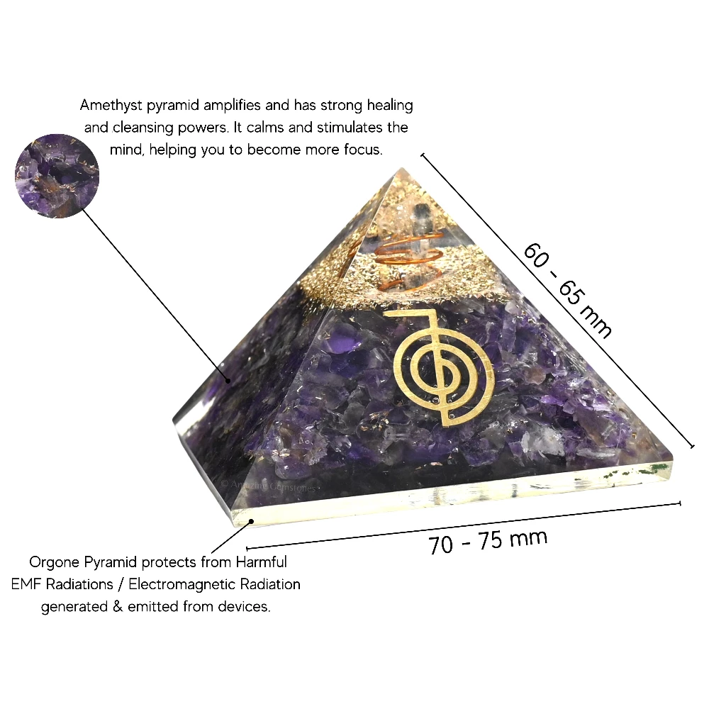 Amethyst Orgone Pyramid - Reiki