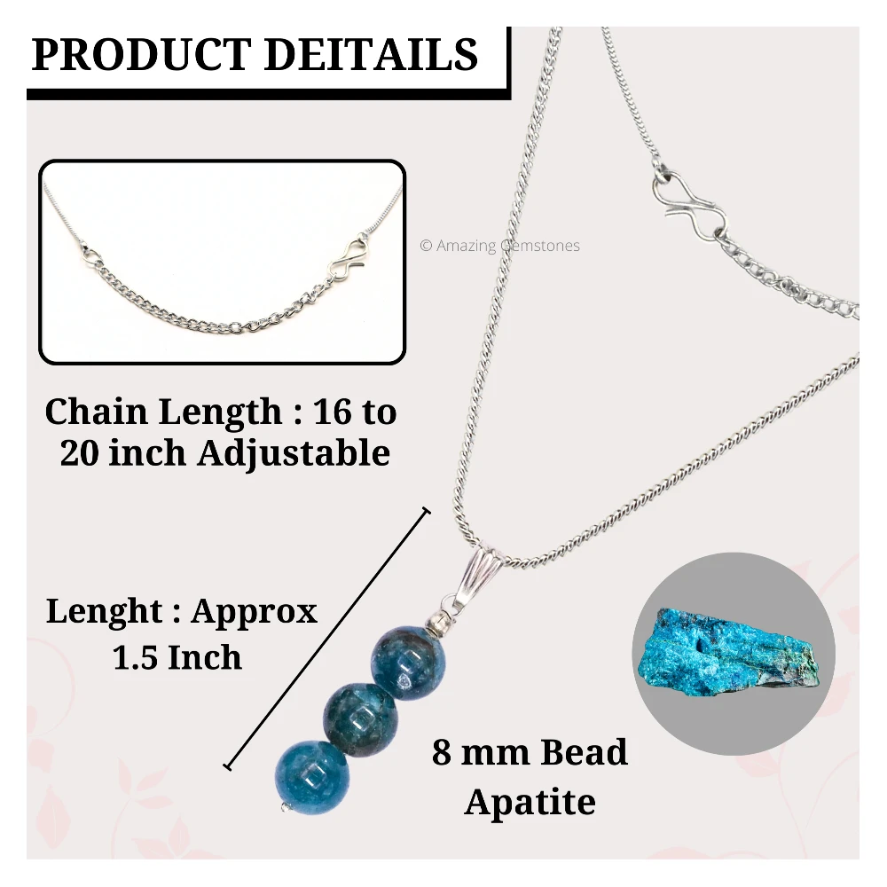 Apatite Bead Pendant (Silver)