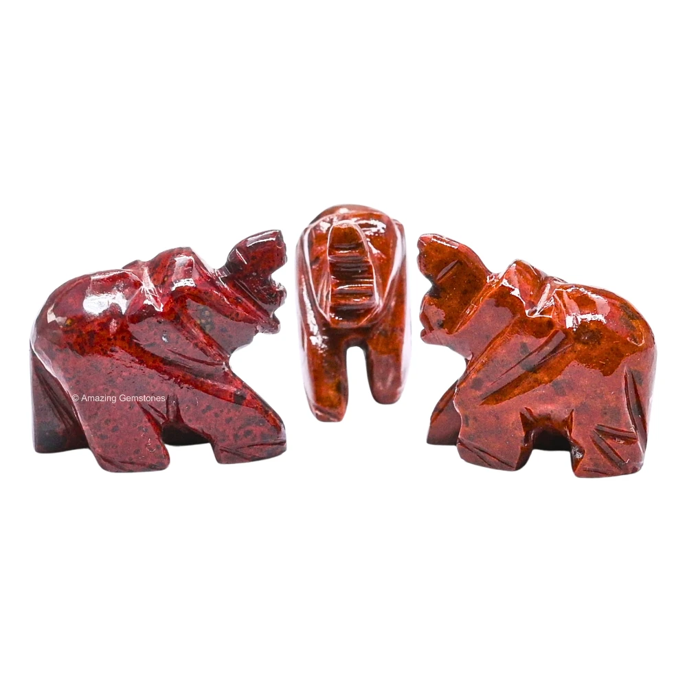 Red Jasper Mini Elephant Crystal Figurine