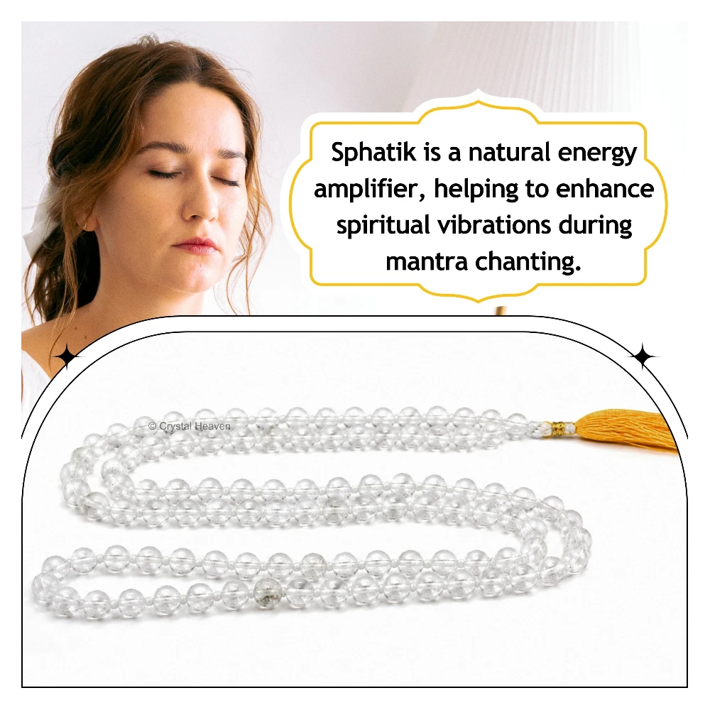 Sphatik Mala - AB Grade 6mm Beads (Hand Knotted)