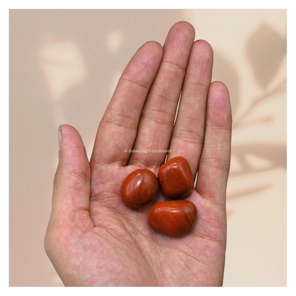 Tumbled Red Jasper Crystals Stones (1 oz)