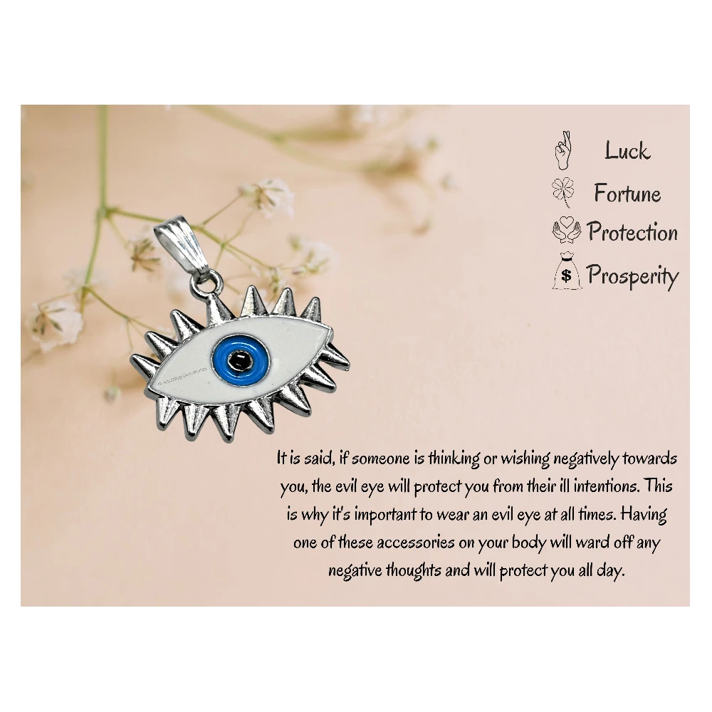 White Evil Eye Pendant - Exclusive (Silver)