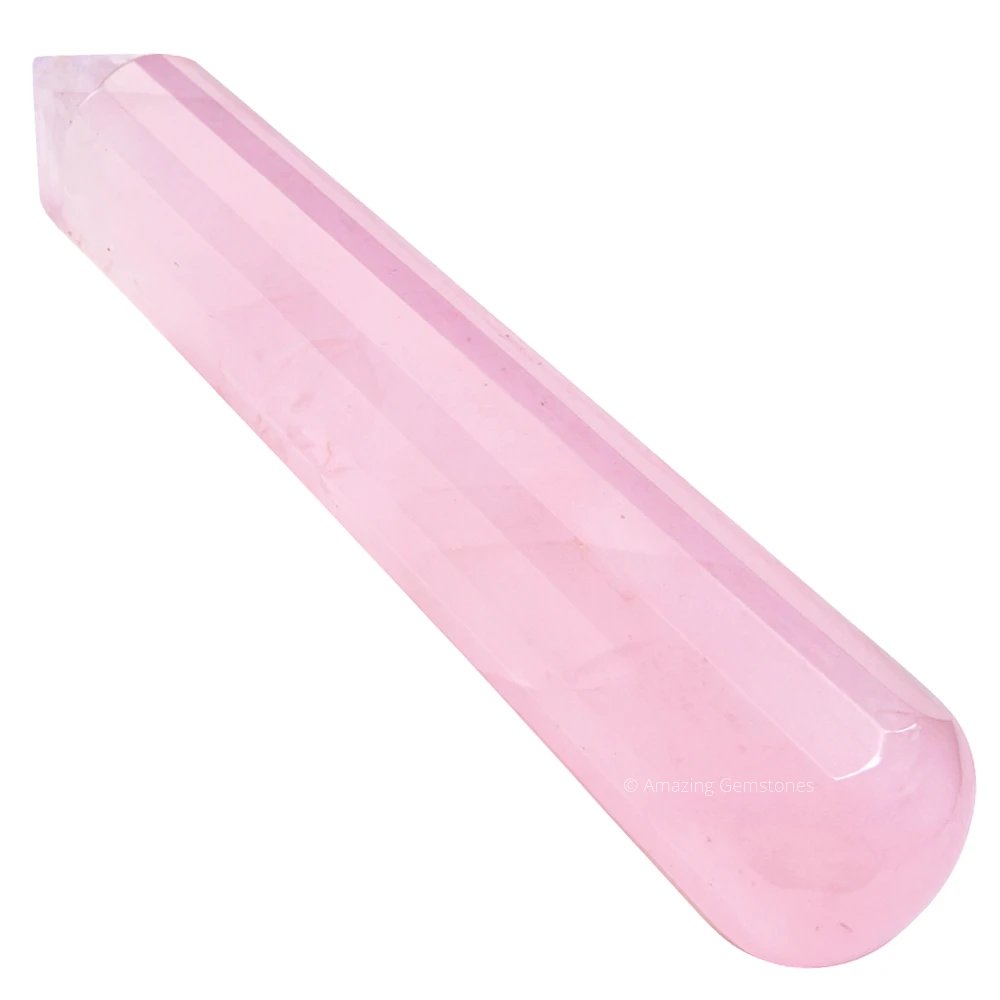 Rose Quartz Wand (Faceted)