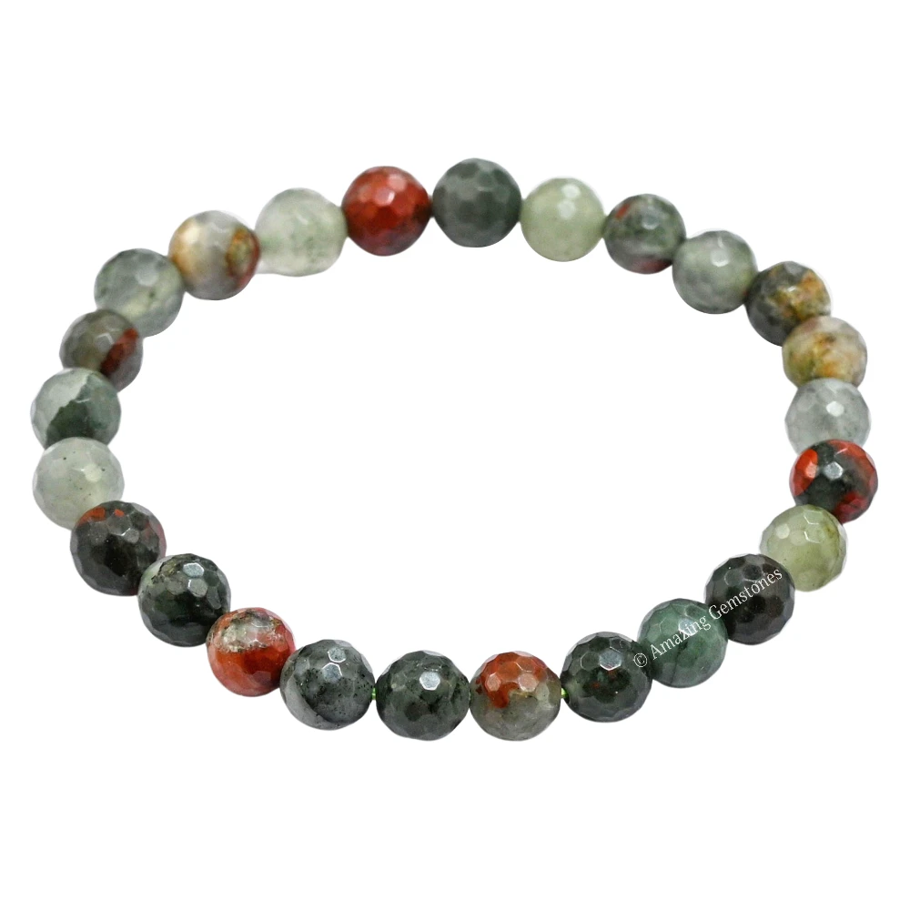 African Bloodstone Bracelet (Faceted-Stretchable)