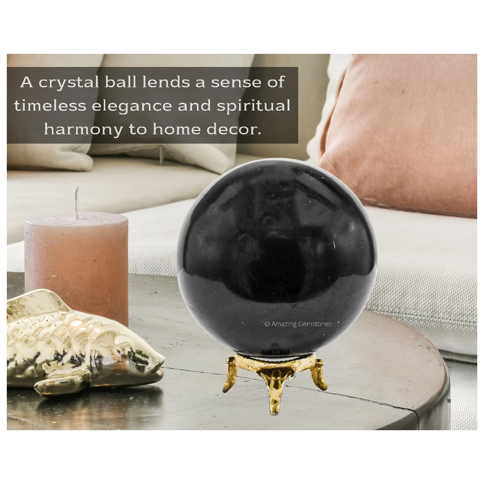 Large Black Tourmaline Sphere (3 Inch)