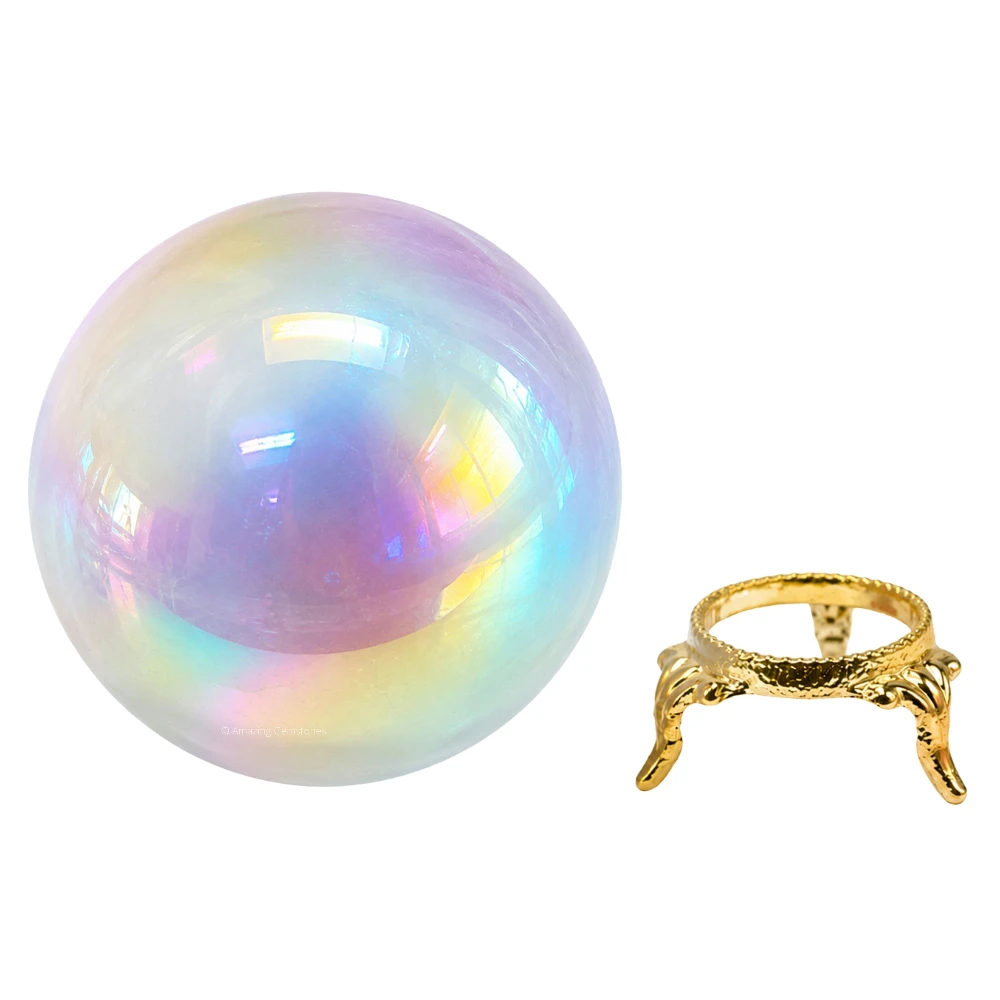 Large Angel Aura Quartz Sphere (3 Inch)