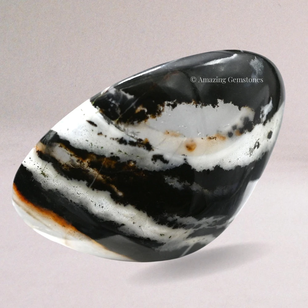 Black Banded Agate Crystal Bowl - 2 Inch