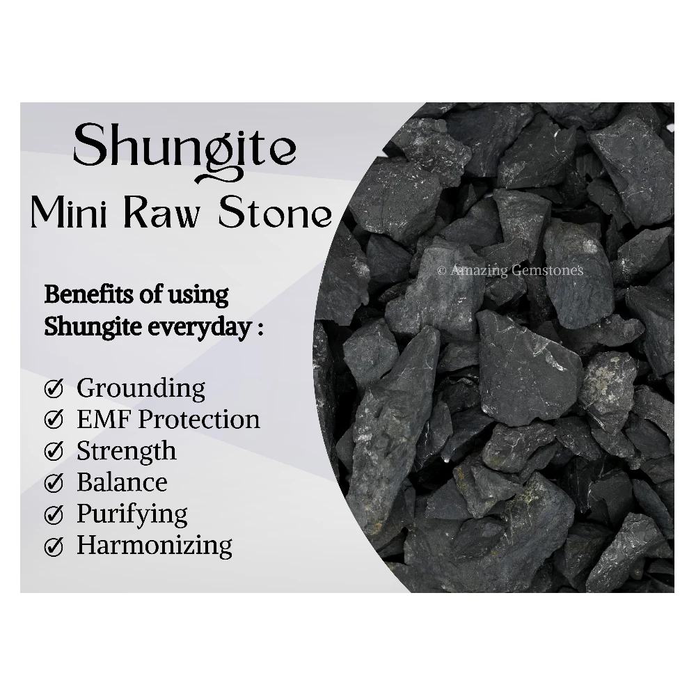 Shungite Raw Stones for Water Purification - 10 to 30mm (1/2 lb)