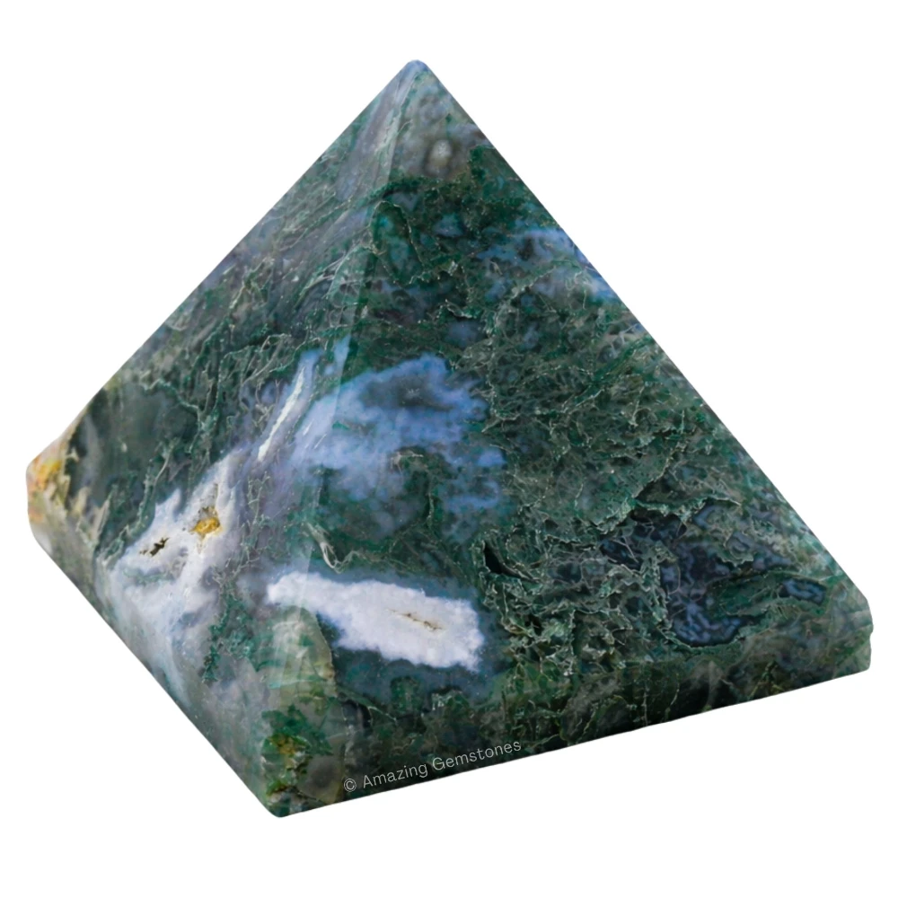 Moss Agate Pyramid (2 Inch)