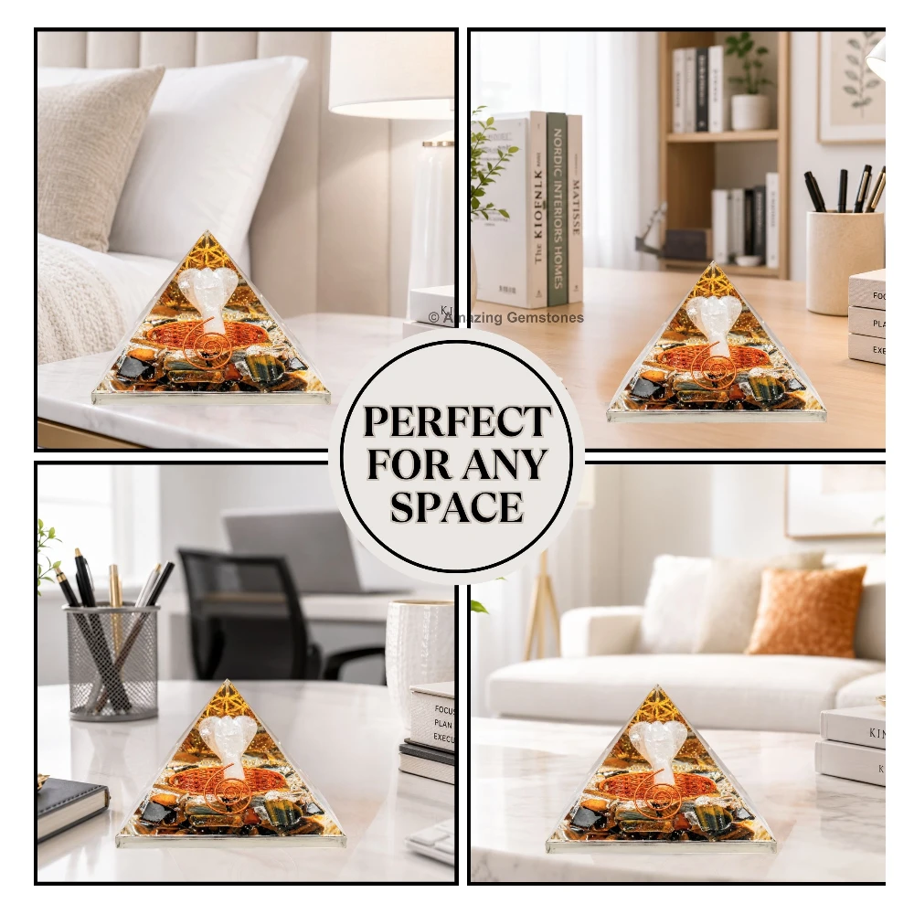 Tiger Eye Orgone Pyramid - Angel Glow in Dark