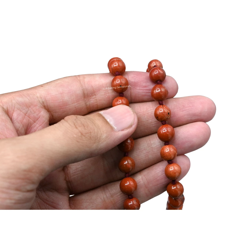 Red Jasper Mala (Hand Knotted)