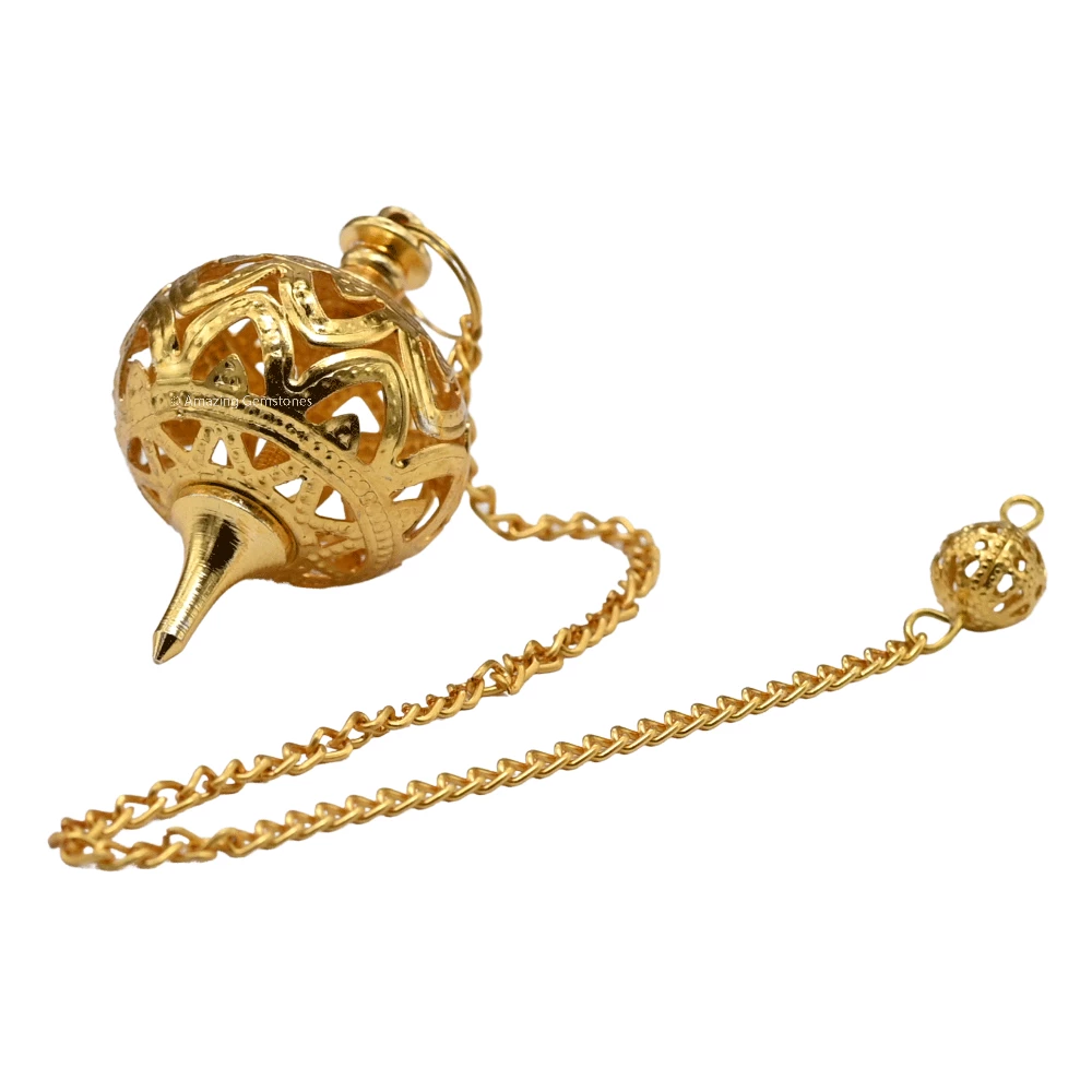 Copper Metal Pendulum - Gold Hanuman Mace (MP50)