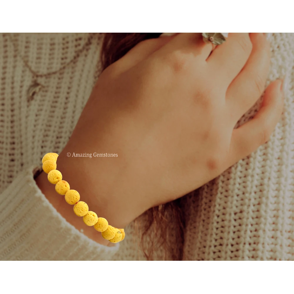 Yellow Lava Bracelet (Strechable)