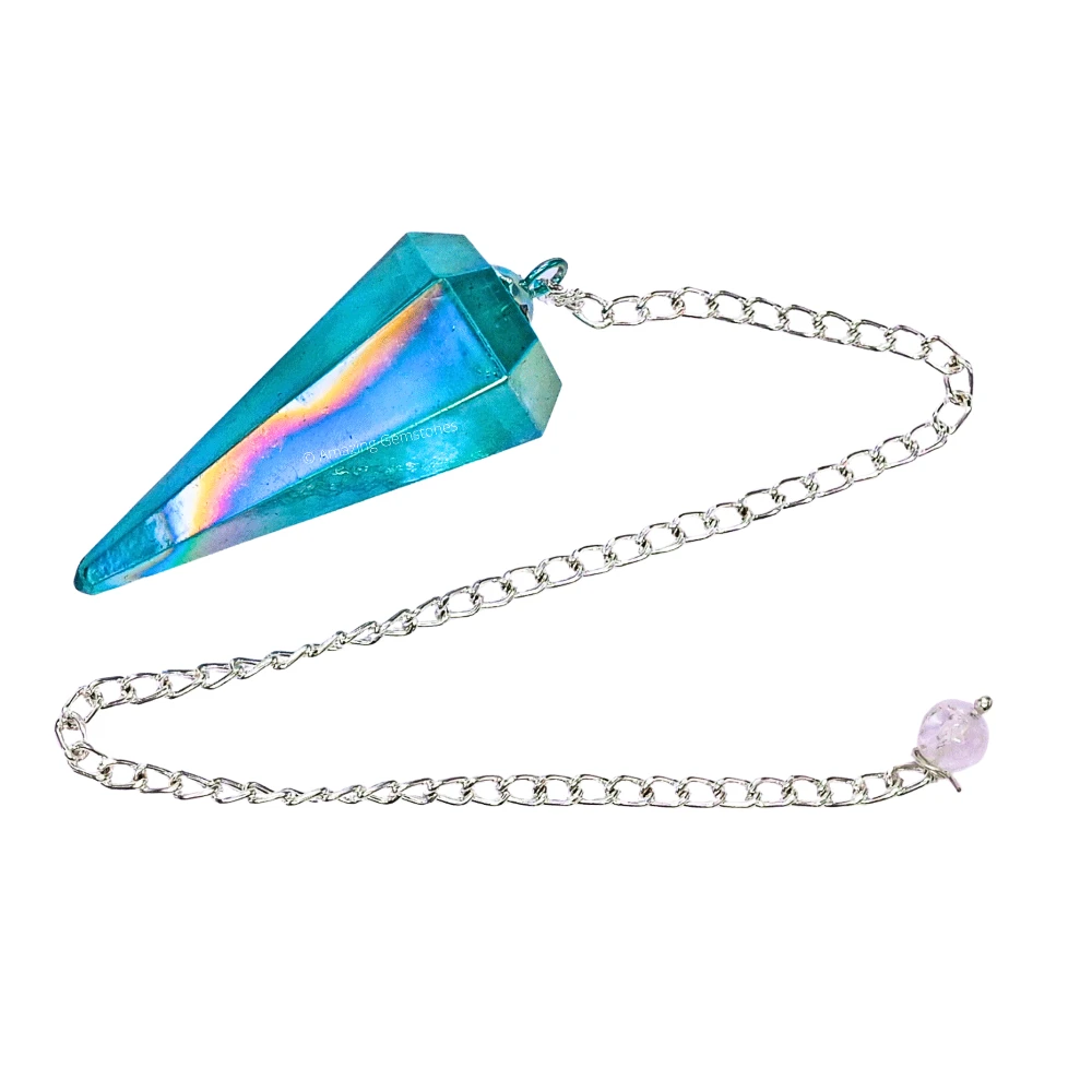 Aqua Aura Quartz Pendulum