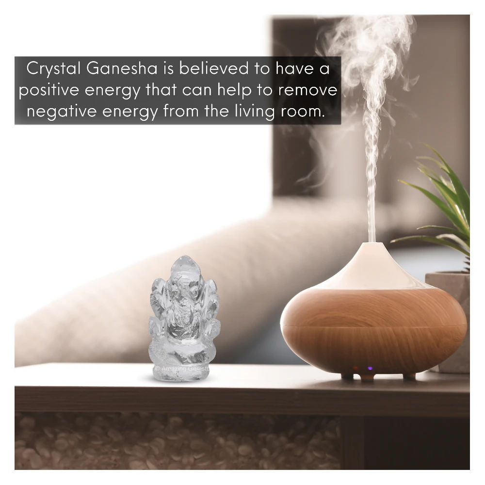 Clear Quartz Ganesha Crystal Idol