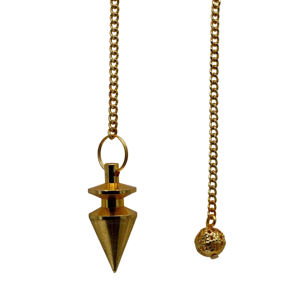 Copper Metal Pendulum - Gold Cone with Ring Plate (MP04)