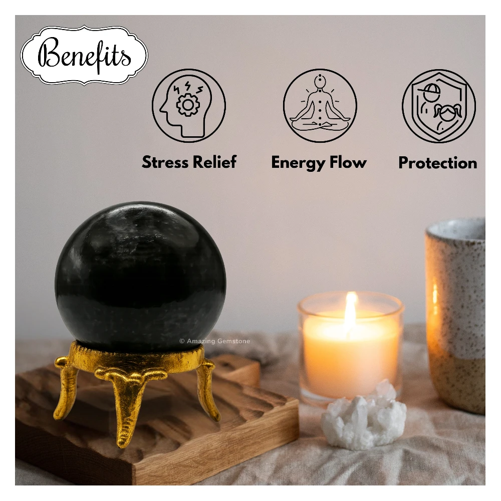 Nuummite Sphere (2 Inch)