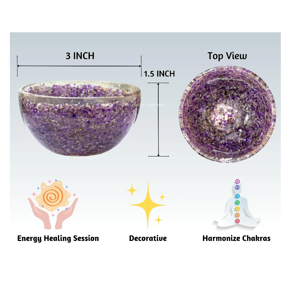 Amethyst Crystal Orgone Bowl (3 Inch)