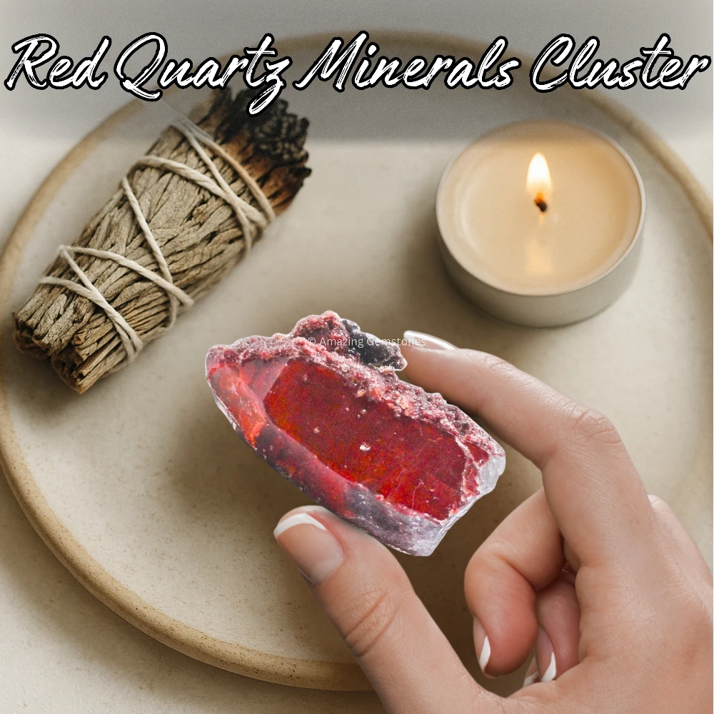 Red Hematoid Quartz Points Mineral Specimen (Small)