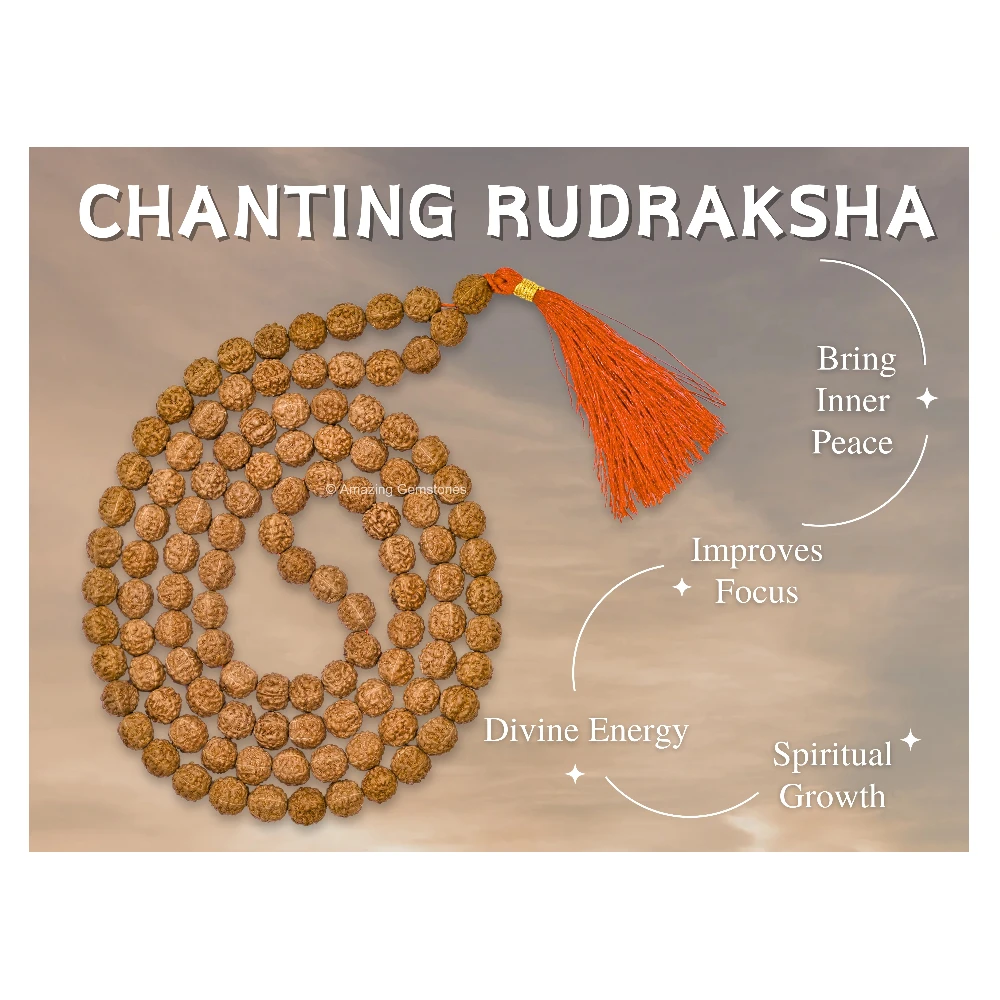 9mm Rudraksha Mala (Without Knot)