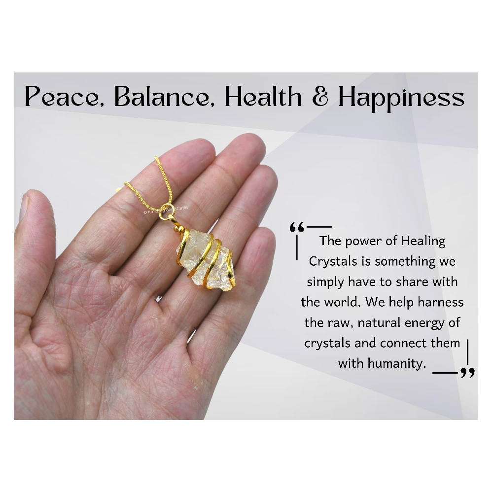 Clear Quartz Necklace - Raw Crystal (Gold)