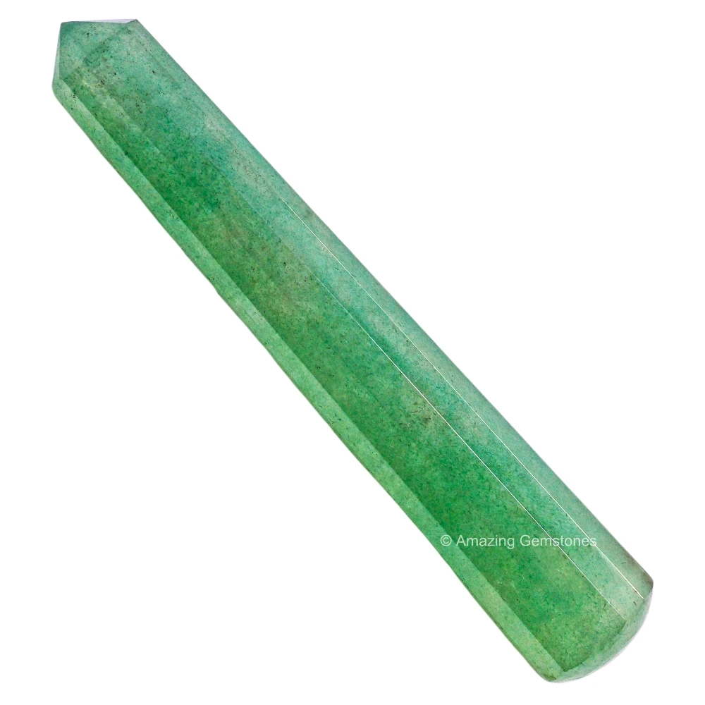 Green Strawberry Quartz Wand (Faceted)