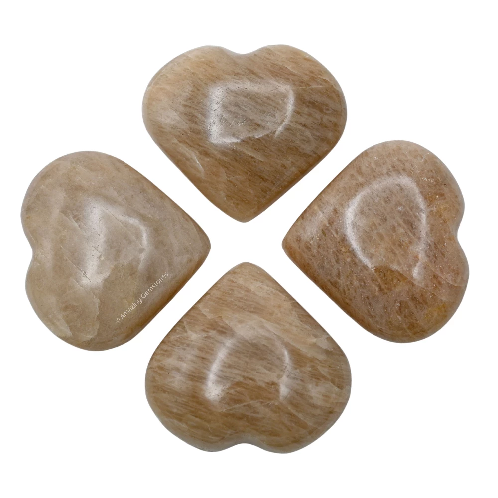 Cream Moonstone Heart
