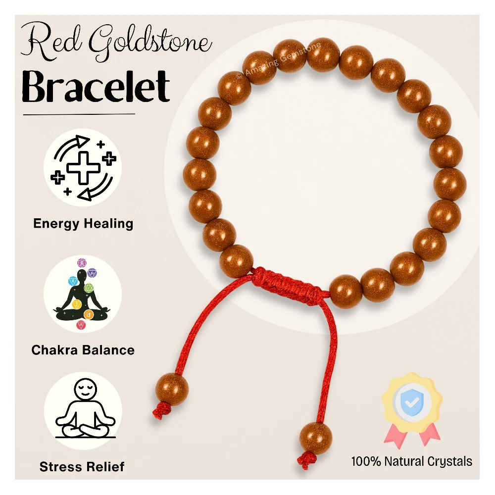 Red Goldstone Bracelet (Adjustable)